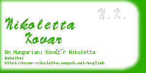 nikoletta kovar business card
